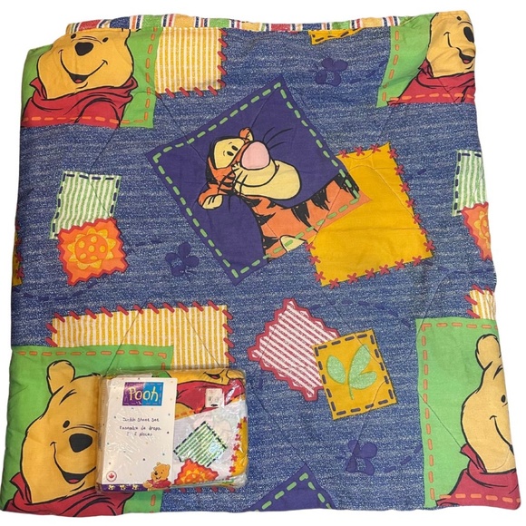 90s Vintage Winnie the Pooh Double Bedding Set (Sheet Set New in Package) - Picture 1 of 5